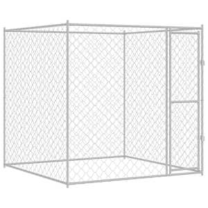 Klec pro psa Stříbrná 200 x 200 x 200 cm Pozinkovaná ocel - obrázek 2