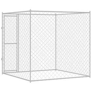 Klec pro psa Stříbrná 200 x 200 x 200 cm Pozinkovaná ocel - obrázek 6