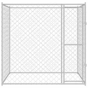 Klec pro psa Stříbrná 200 x 200 x 200 cm Pozinkovaná ocel - obrázek 4