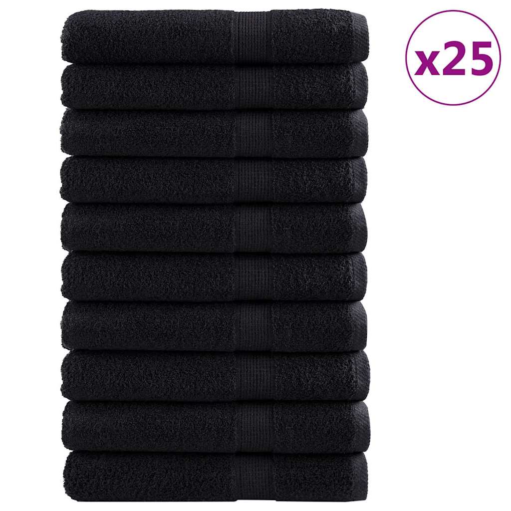 Thumbnail - vidaXL Saunatücher 25 pcs Schwarz 80 x 200 cm Baumwolle