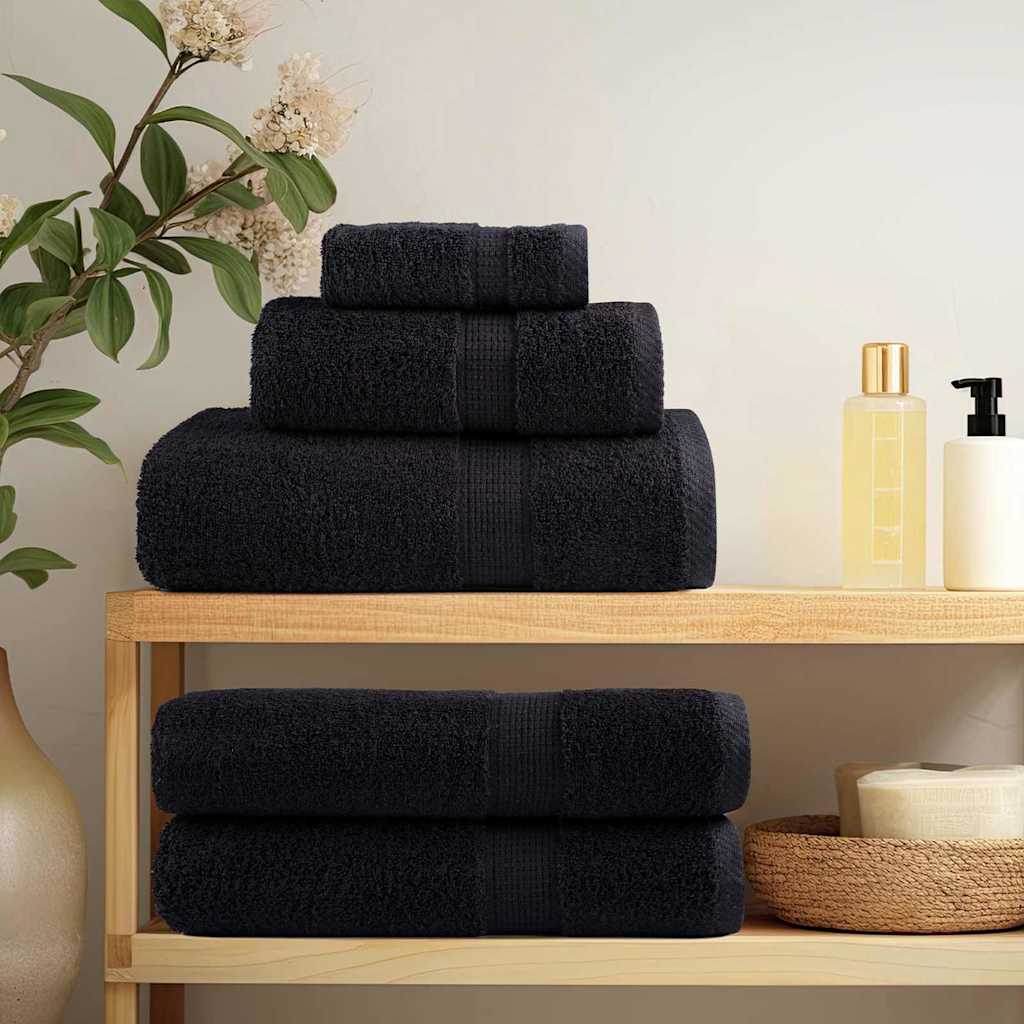 Premium Håndklæder "SOLUND" 25 stk Sort 100x200 cm 550 gsm