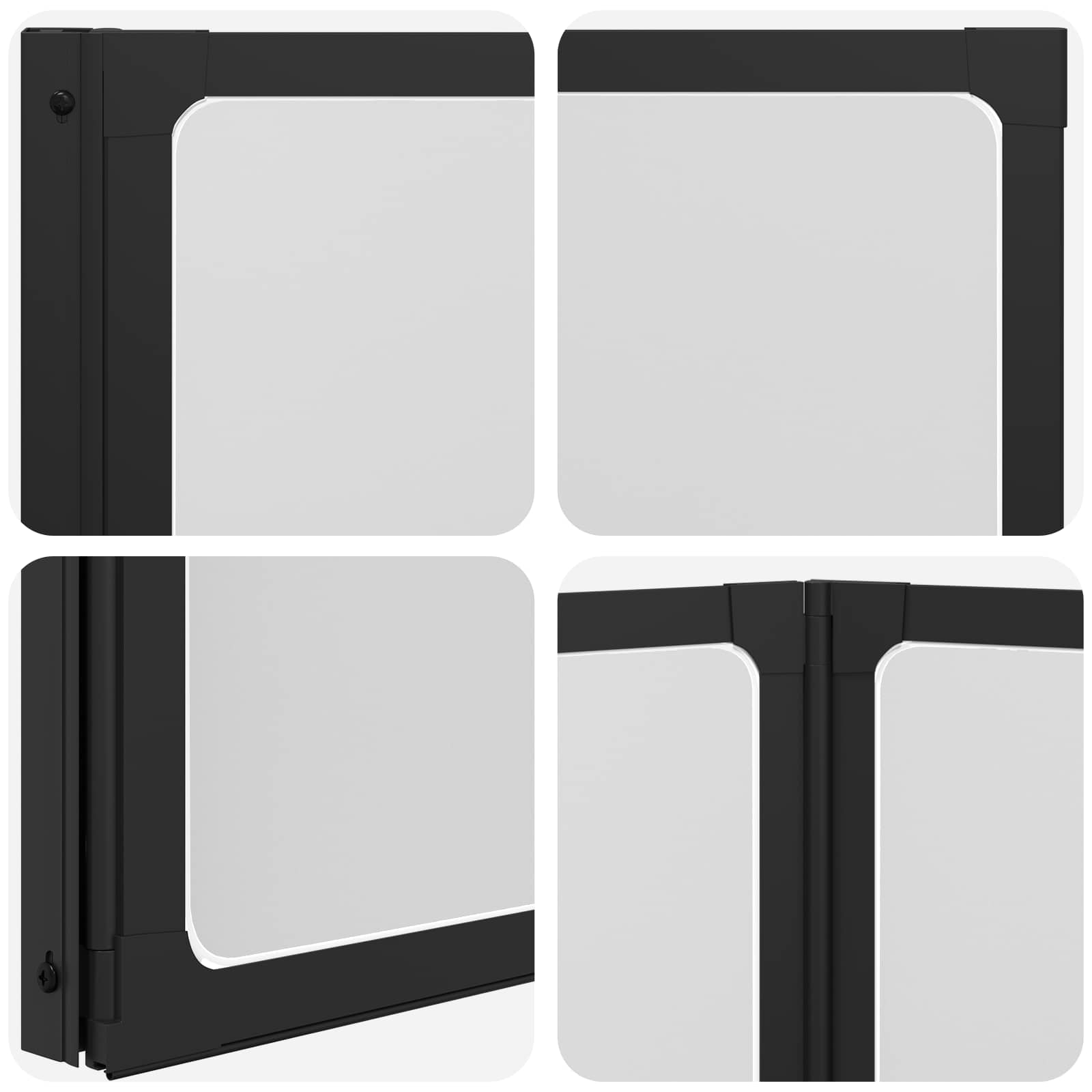 Tuš stena Črna 120 x 2 x 117 cm Aluminij in PP - slika 10