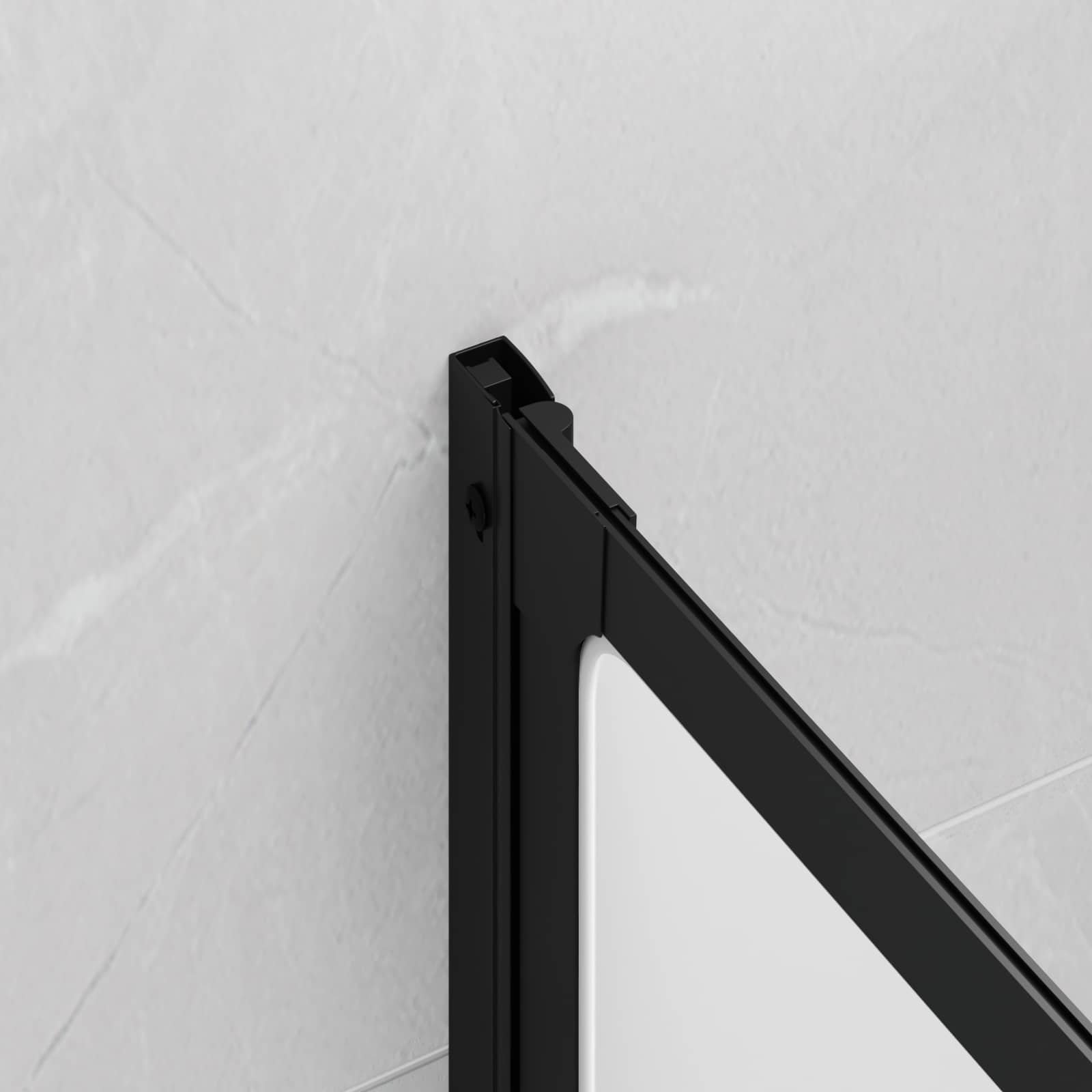 Tuš stena Črna 120 x 2 x 117 cm Aluminij in PP - slika 4