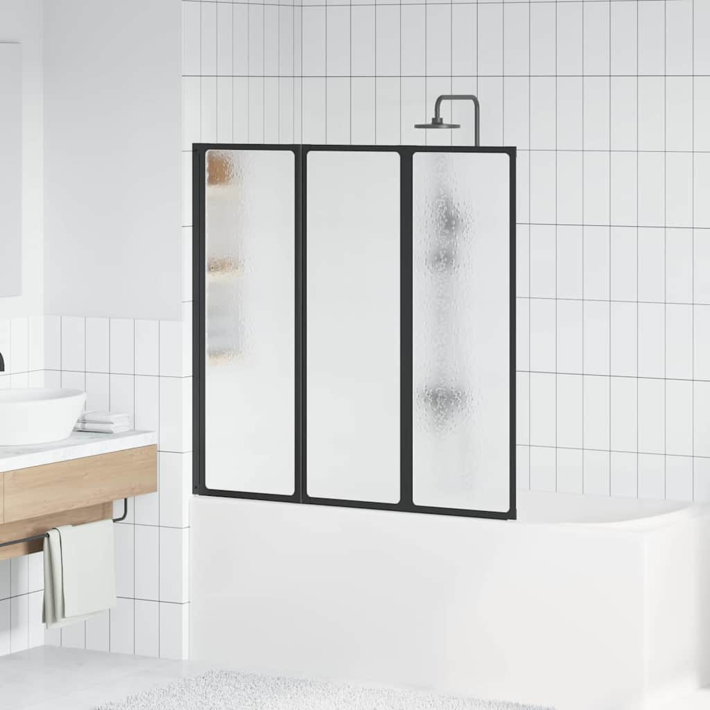 vidaXL Paravan de duș Manual Negru 120 x 2 x 117 cm Aluminiu