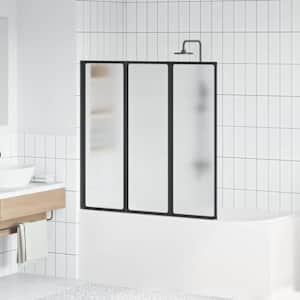 Sprchová zástěna Černý 120 x 2 x 117 cm Hliník a PP - obrázek 1