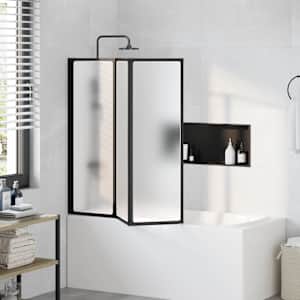 Sprchová zástěna Černý 120 x 2 x 117 cm Hliník a PP - obrázek 3
