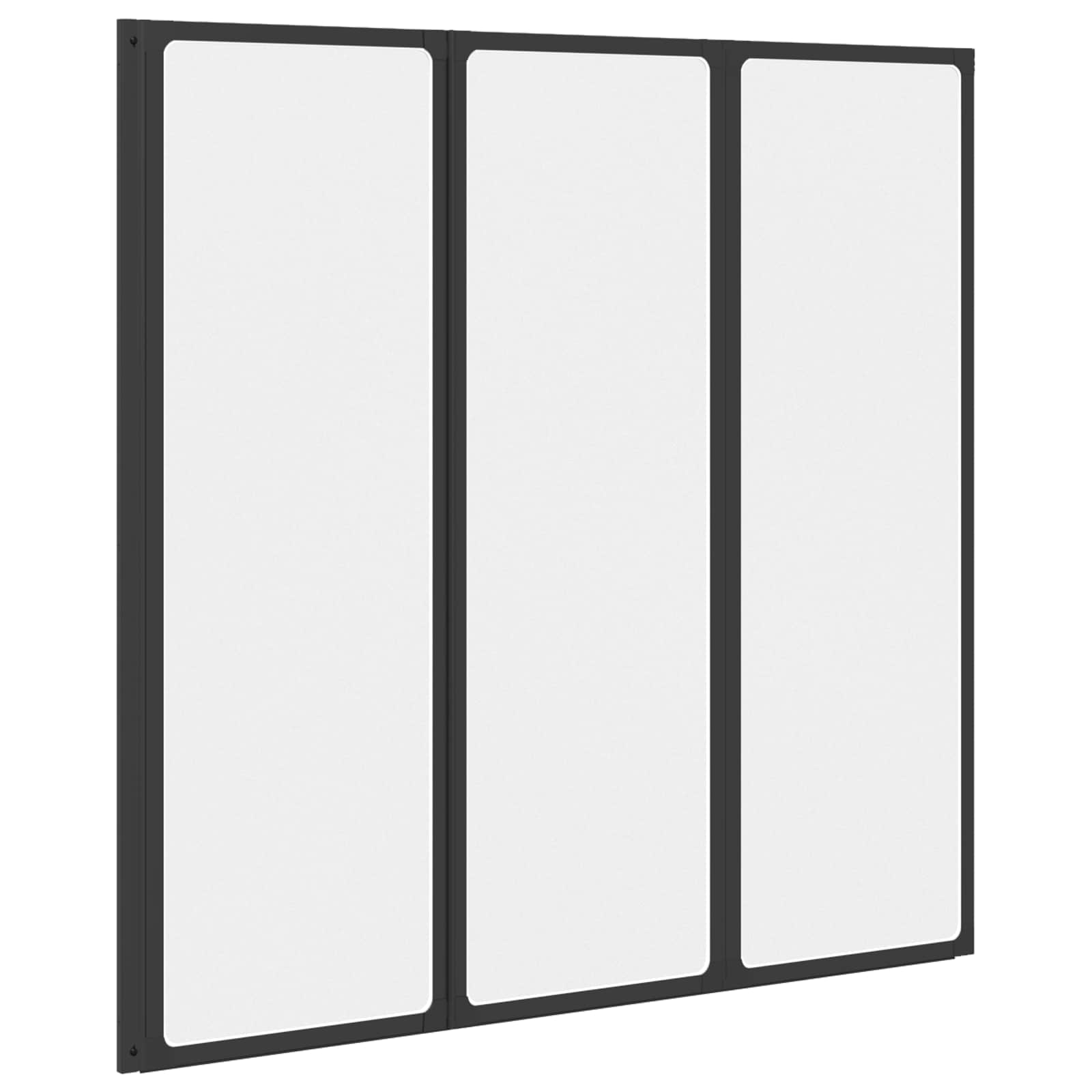 Tuš stena Črna 120 x 2 x 117 cm Aluminij in PP - slika 2