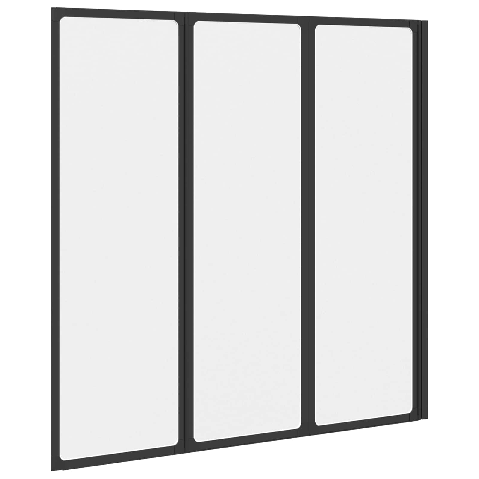 Tuš stena Črna 120 x 2 x 117 cm Aluminij in PP - slika 9