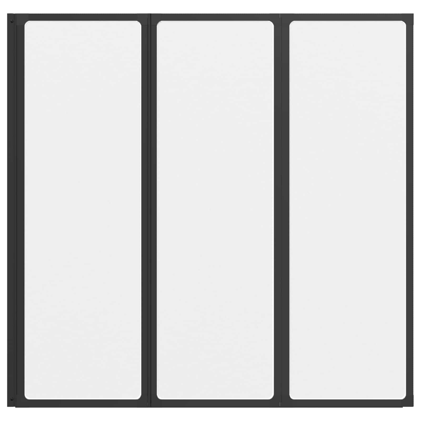 Tuš stena Črna 120 x 2 x 117 cm Aluminij in PP - slika 7