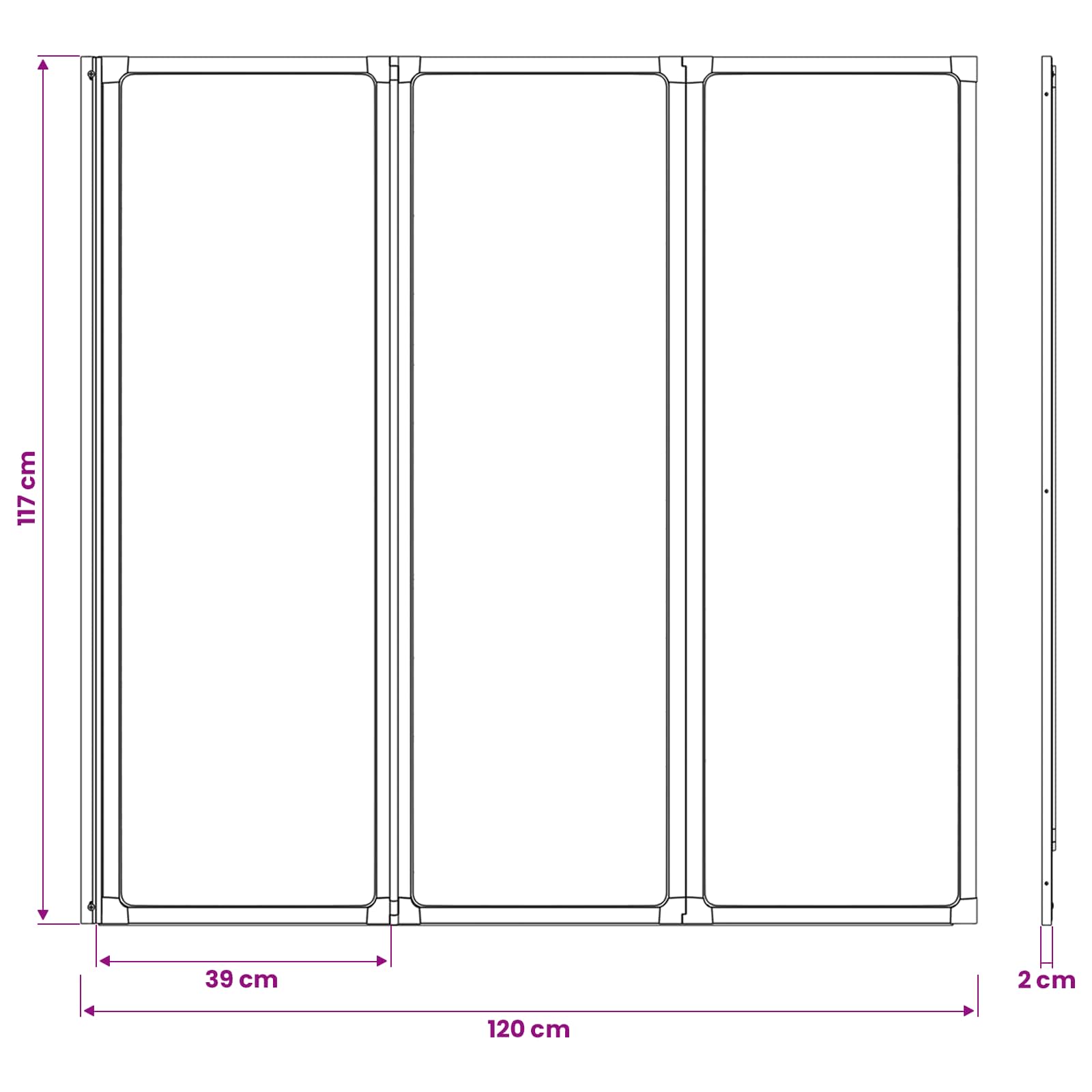 Tuš stena Črna 120 x 2 x 117 cm Aluminij in PP - slika 13