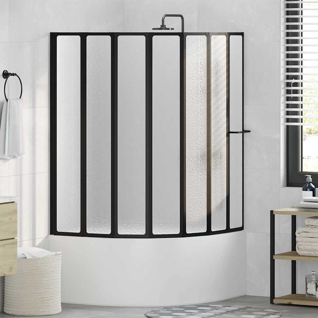 vidaXL Paravan de duș Pliere Other Manual Negru 168 x 140 cm Aluminiu