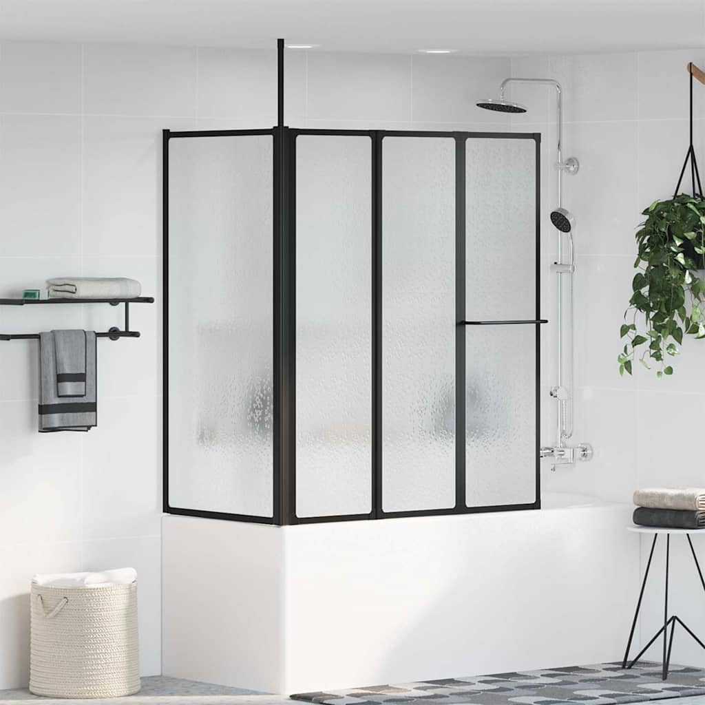 vidaXL Paravan de duș Pliere Other Negru 120 x 70 x 137 cm Aluminiu