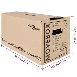 Stěhovací krabice 20 pcs Přírodní 59 x 31,5 x 31,5 cm Lepenka - obrázek 6