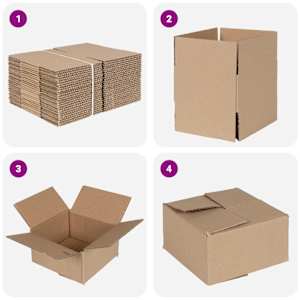 Skládací box s úložištěm 50 pcs Přírodní 15 x 15 x 8 cm Lepenka - obrázek 6