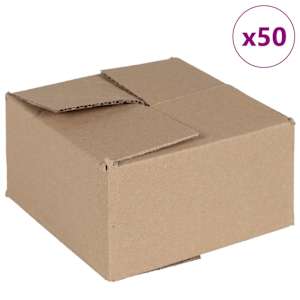 Skládací box s úložištěm 50 pcs Přírodní 15 x 15 x 8 cm Lepenka - obrázek 2