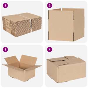 Skládací box 50 pcs Přírodní 20 x 15 x 10 cm Lepenka - obrázek 6