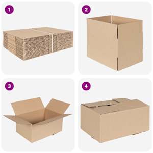 Skládací box 50 pcs Přírodní 30 x 21,5 x 14 cm Lepenka - obrázek 6