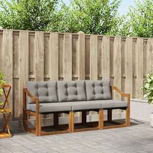 Zunanja garnitura za sedenje 3 pcs Naravna in svetlo siva