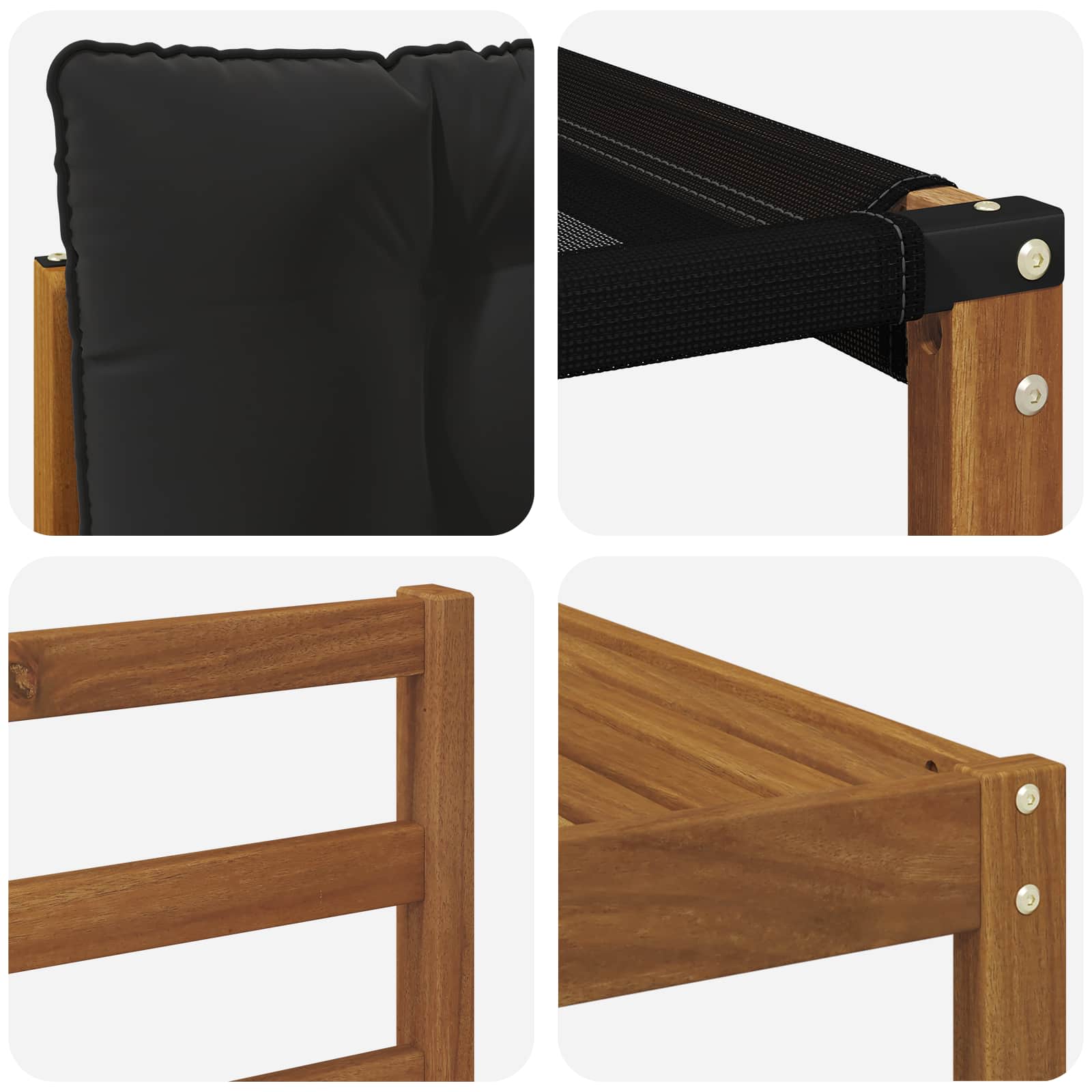 Zunanja garnitura za sedenje z blazino 5 pcs Naravna in črna - slika 7