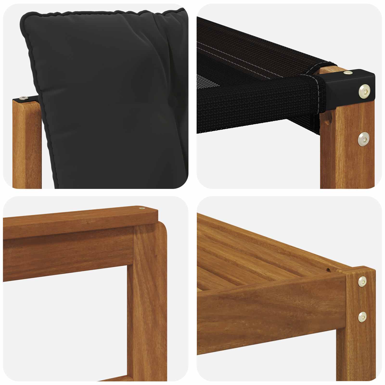 Zunanja garnitura za sedenje z blazino 5 pcs Naravna in črna - slika 7