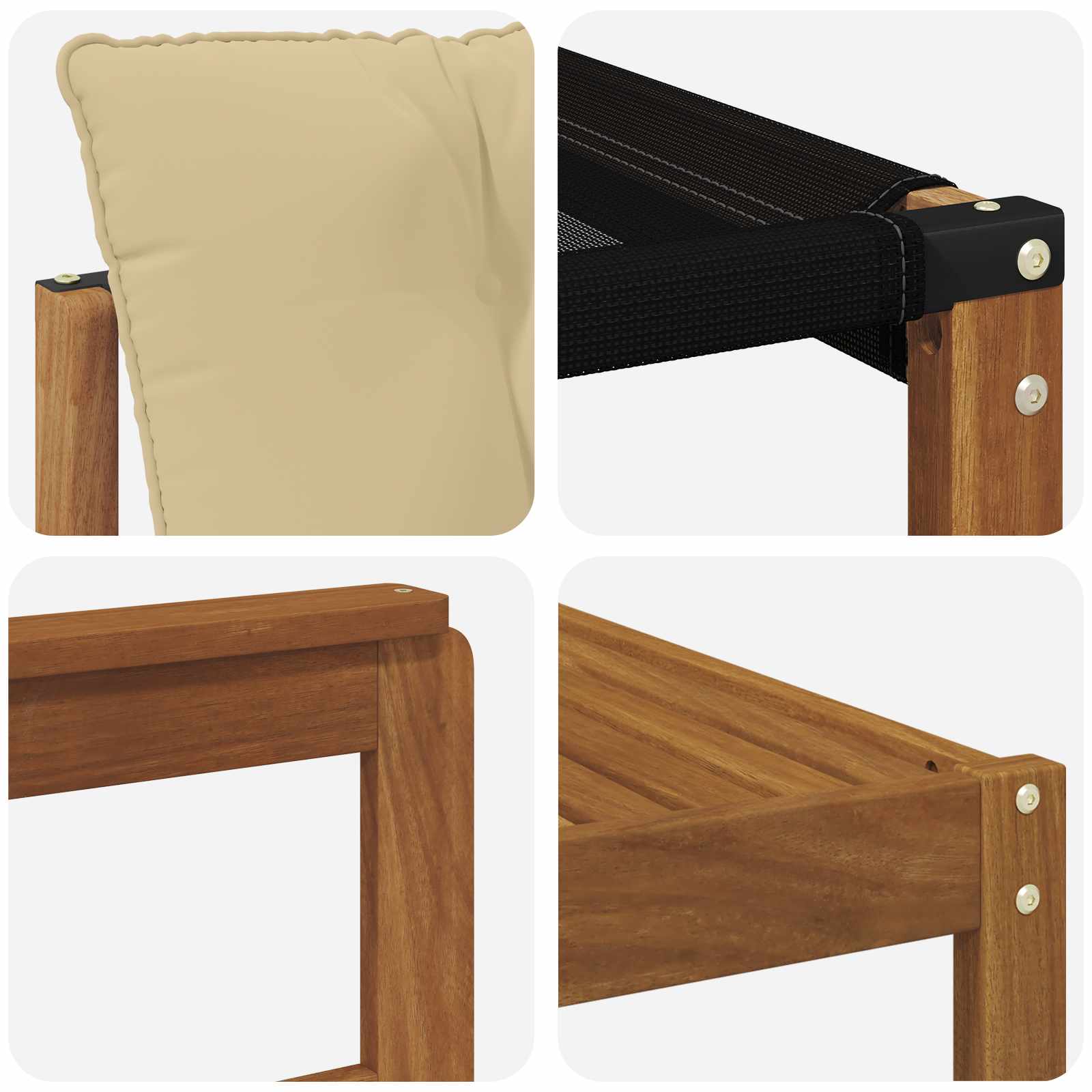 Zunanja garnitura za sedenje z blazino 5 pcs Naravna in bež - slika 7