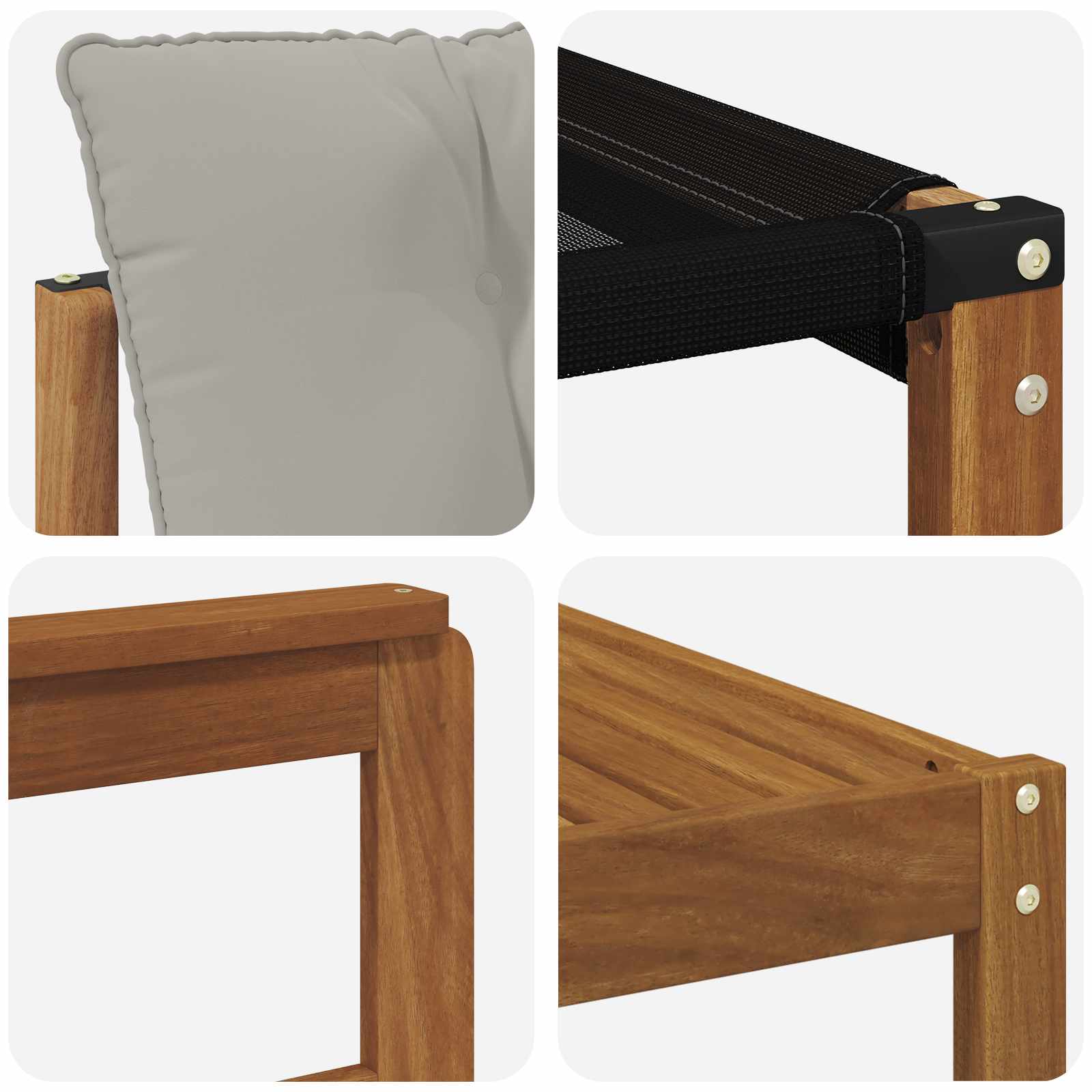 Zunanja garnitura za sedenje 6 pcs Naravna in svetlo siva - slika 7