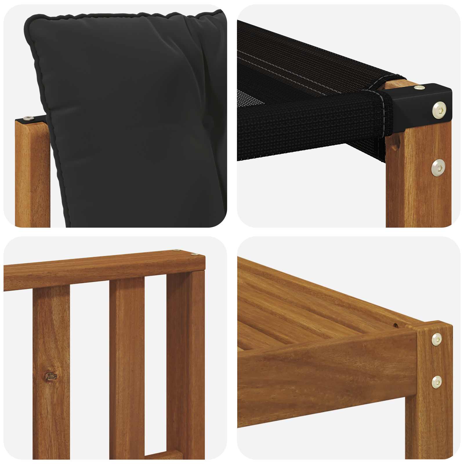 Zunanja garnitura za sedenje z blazino 6 pcs Naravna in črna - slika 7