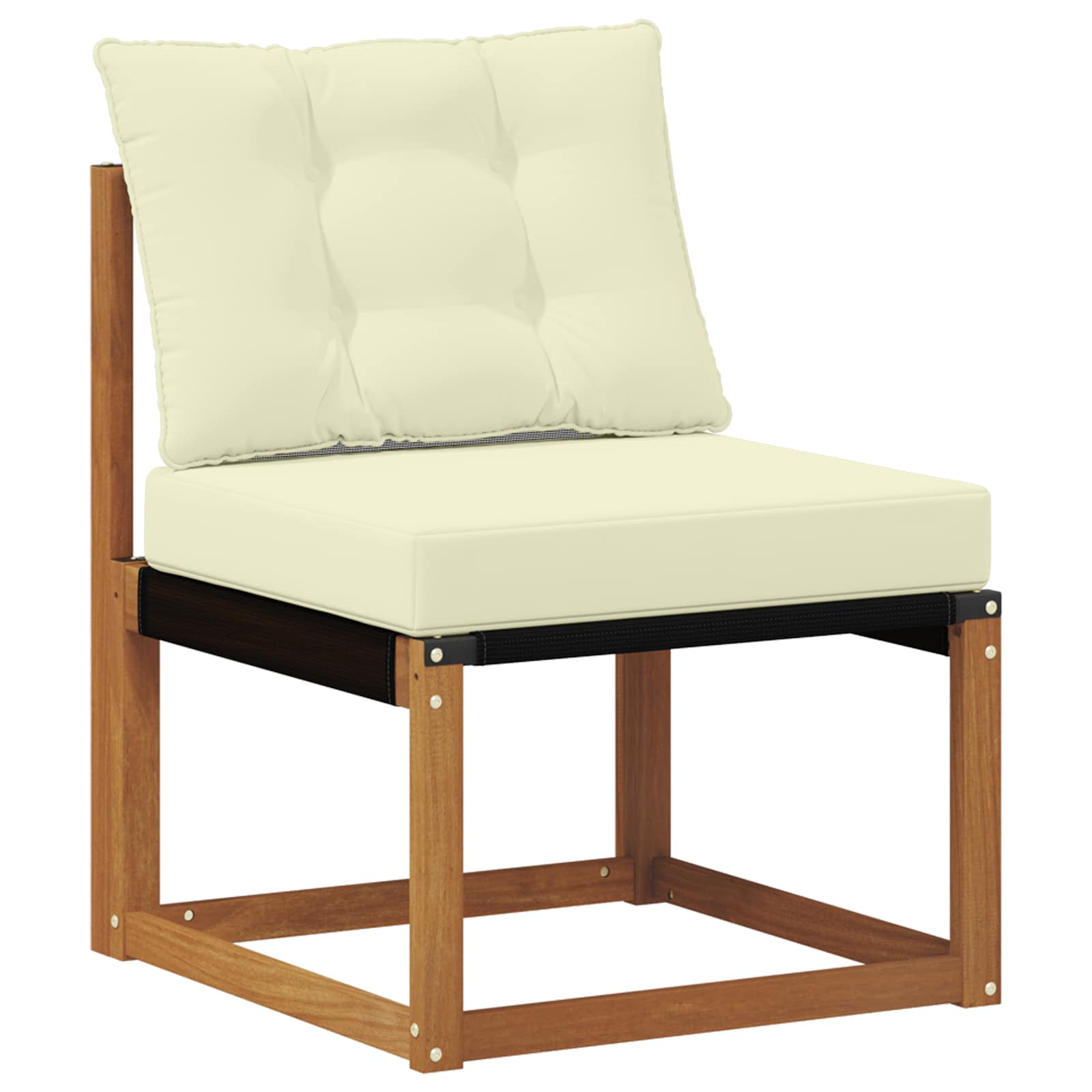 Zunanja garnitura za sedenje z blazino 6 pcs Naravna in smetana - slika 4