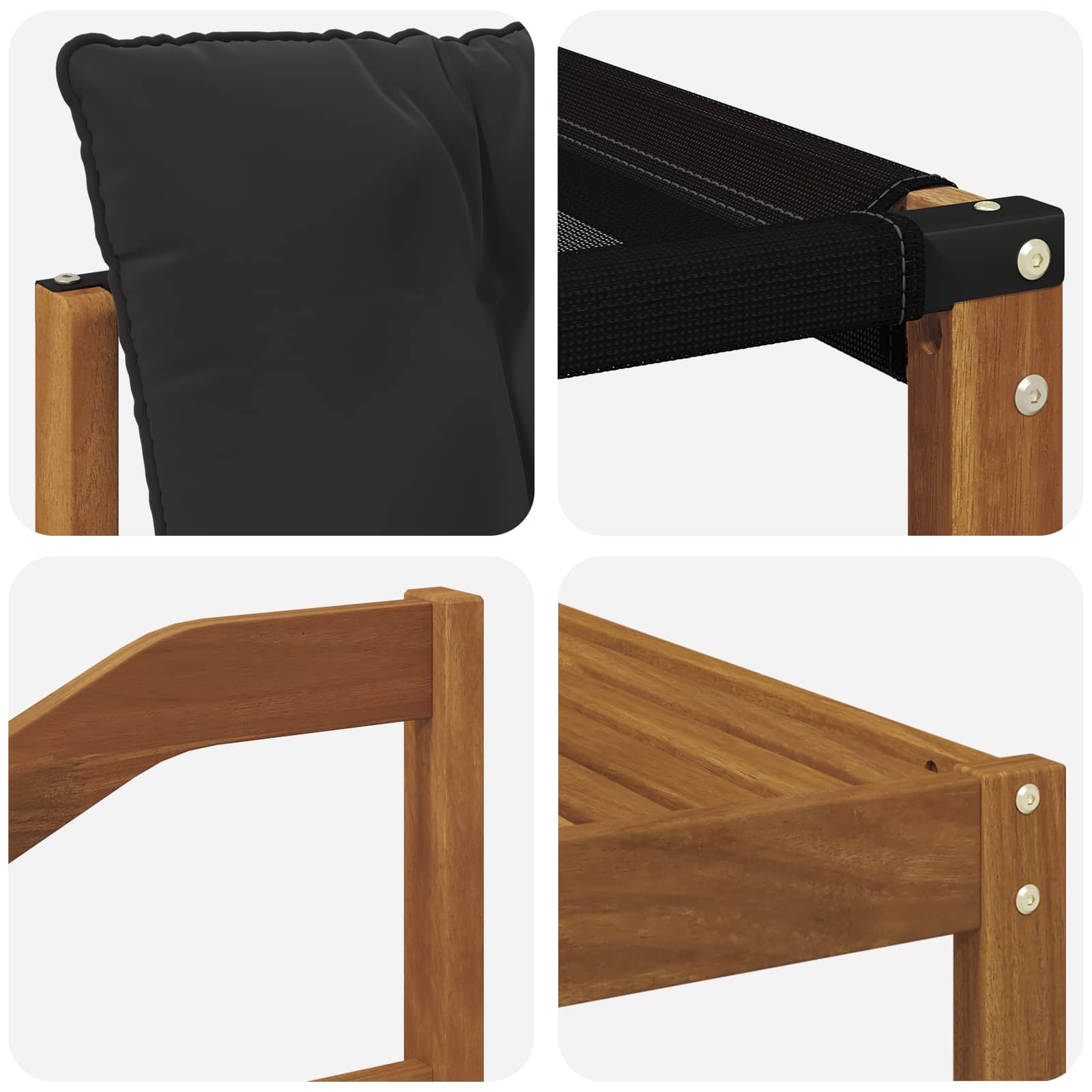 Zunanja garnitura za sedenje z blazino 7 pcs Naravna in črna - slika 7