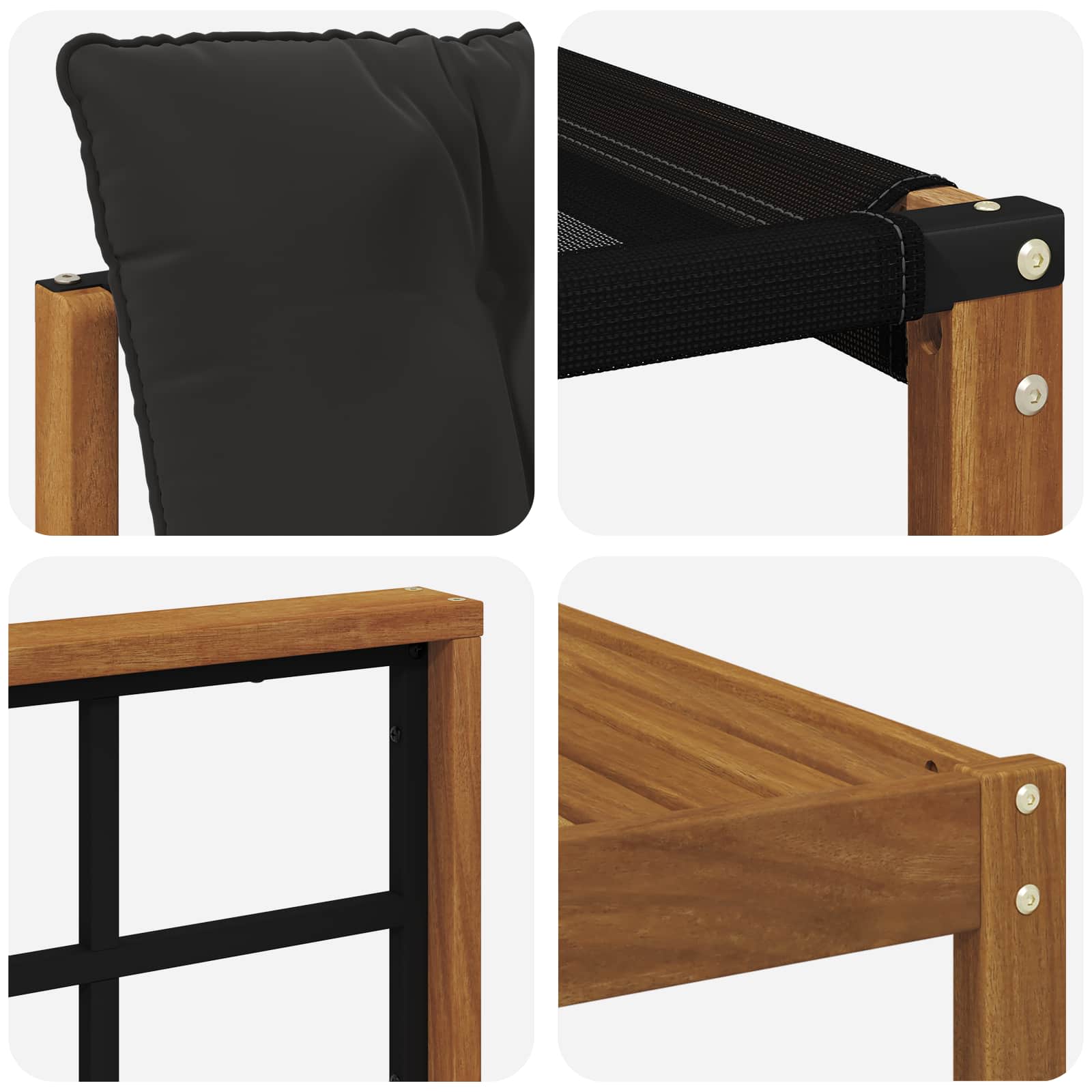 Zunanja garnitura za sedenje z blazino 7 pcs Naravna in črna - slika 9