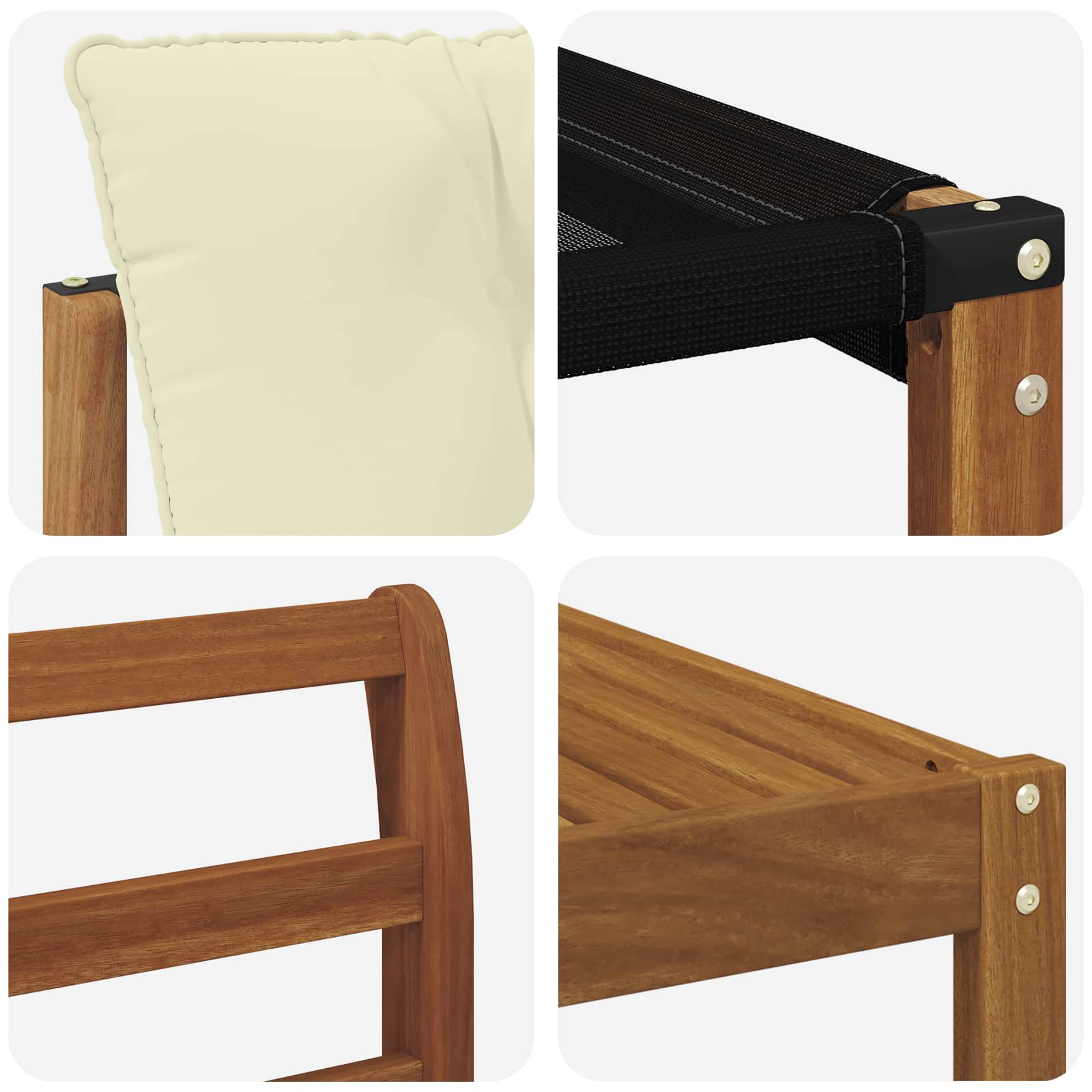 Zunanja garnitura za sedenje z blazino 8 pcs Naravna in smetana - slika 7