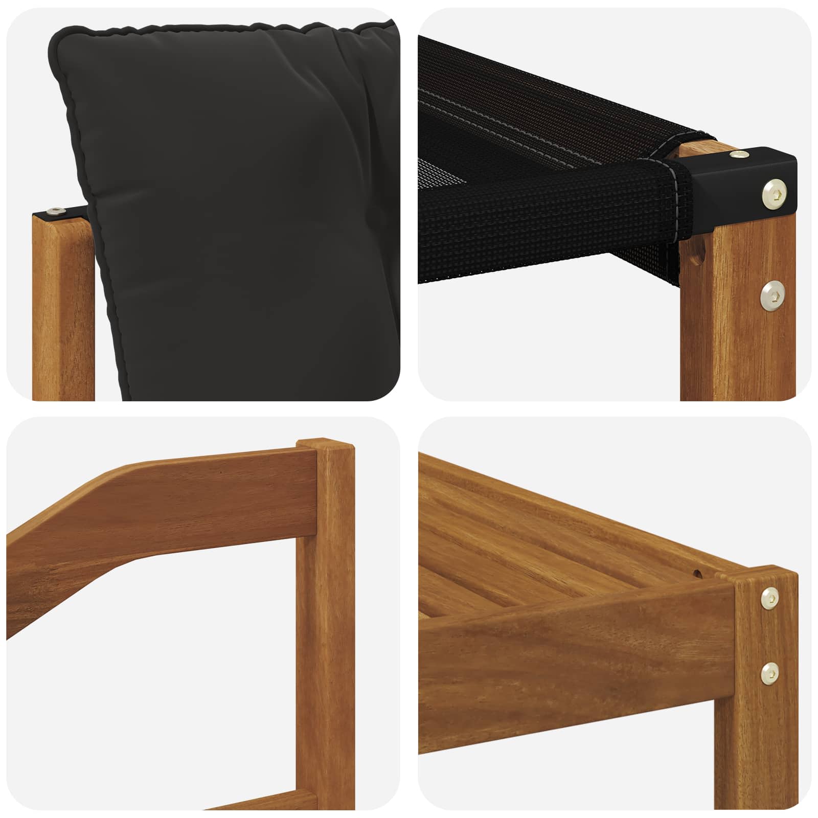 Zunanja garnitura za sedenje z blazino 8 pcs Naravna in črna - slika 7