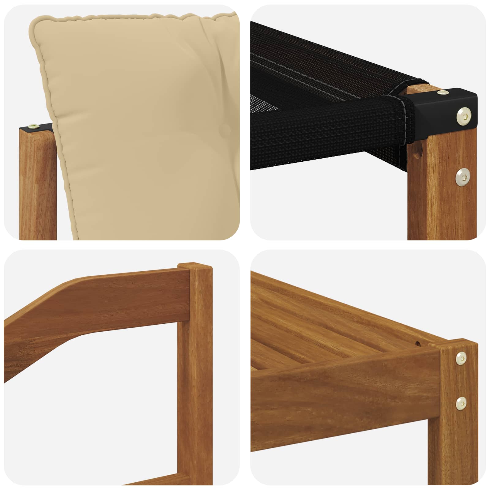 Zunanja garnitura za sedenje z blazino 8 pcs Naravna in bež - slika 7