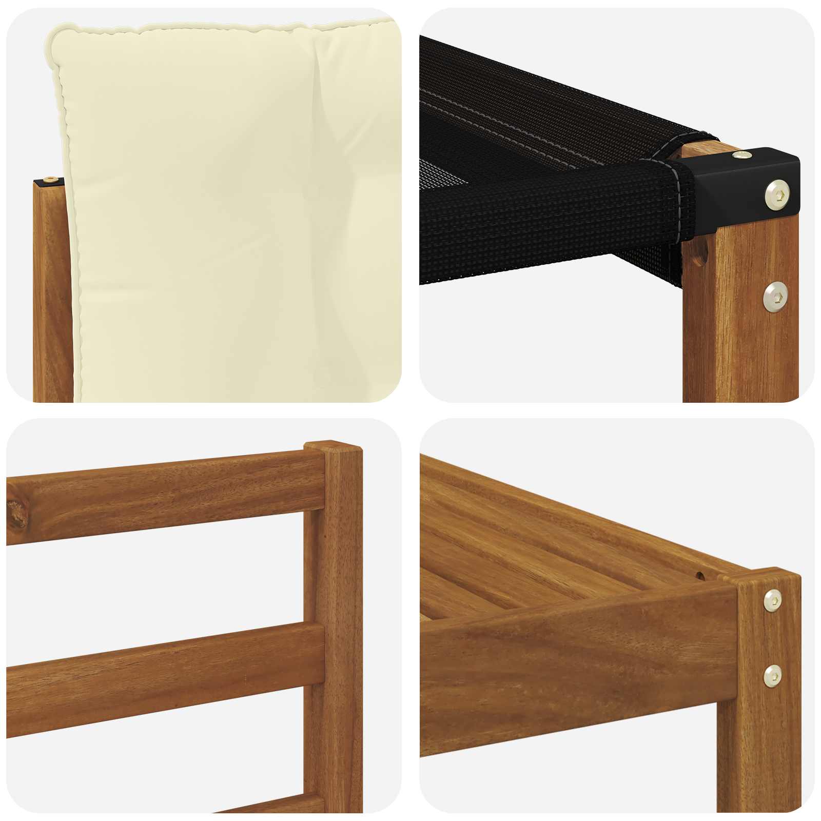 Zunanja garnitura za sedenje z blazino 8 pcs Naravna in smetana - slika 9