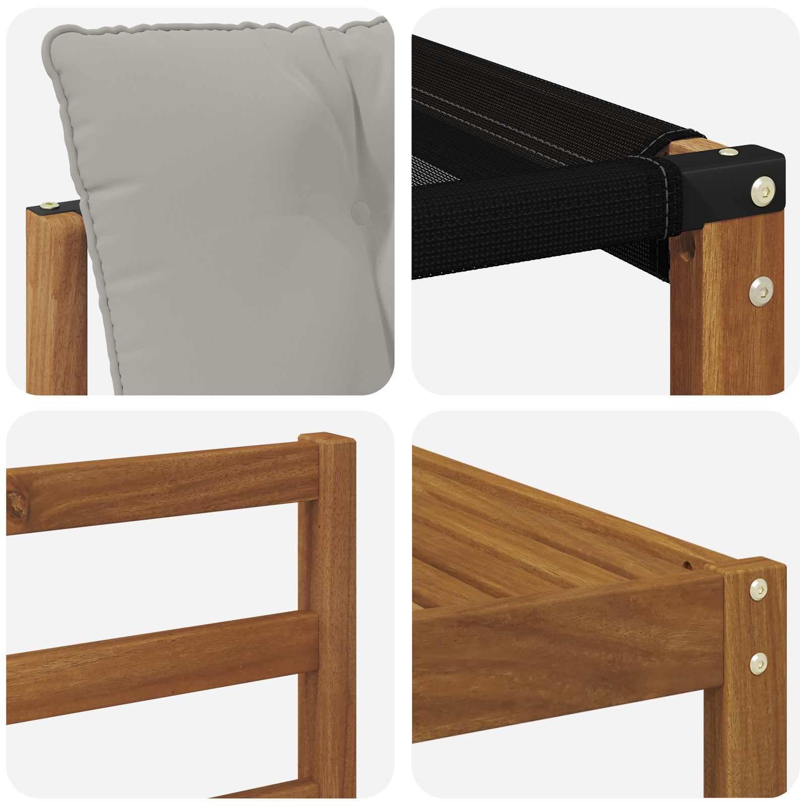 Zunanja garnitura za sedenje 8 pcs Naravna in svetlo siva - slika 9