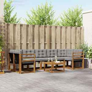 Zunanja garnitura za sedenje 8 pcs Naravna in svetlo siva