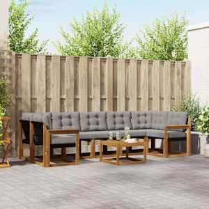 Zunanja garnitura za sedenje 8 pcs Naravna in svetlo siva