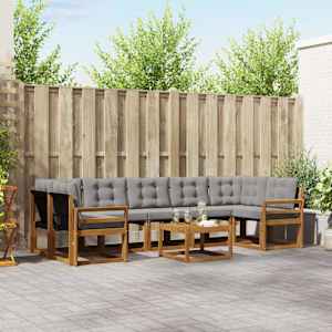 Zunanja garnitura za sedenje 8 pcs Naravna in svetlo siva