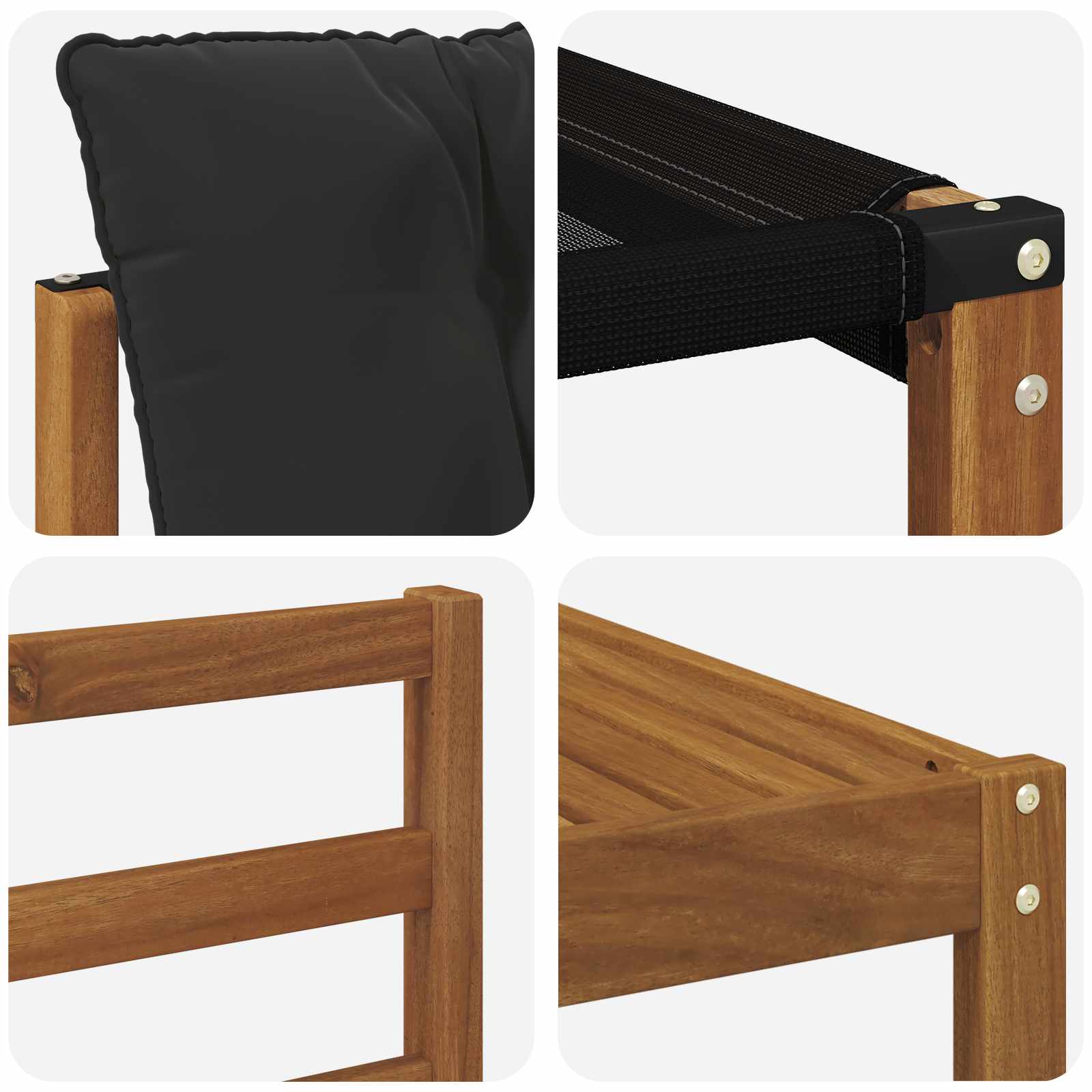 Zunanja garnitura za sedenje z blazino 9 pcs Naravna in črna - slika 7