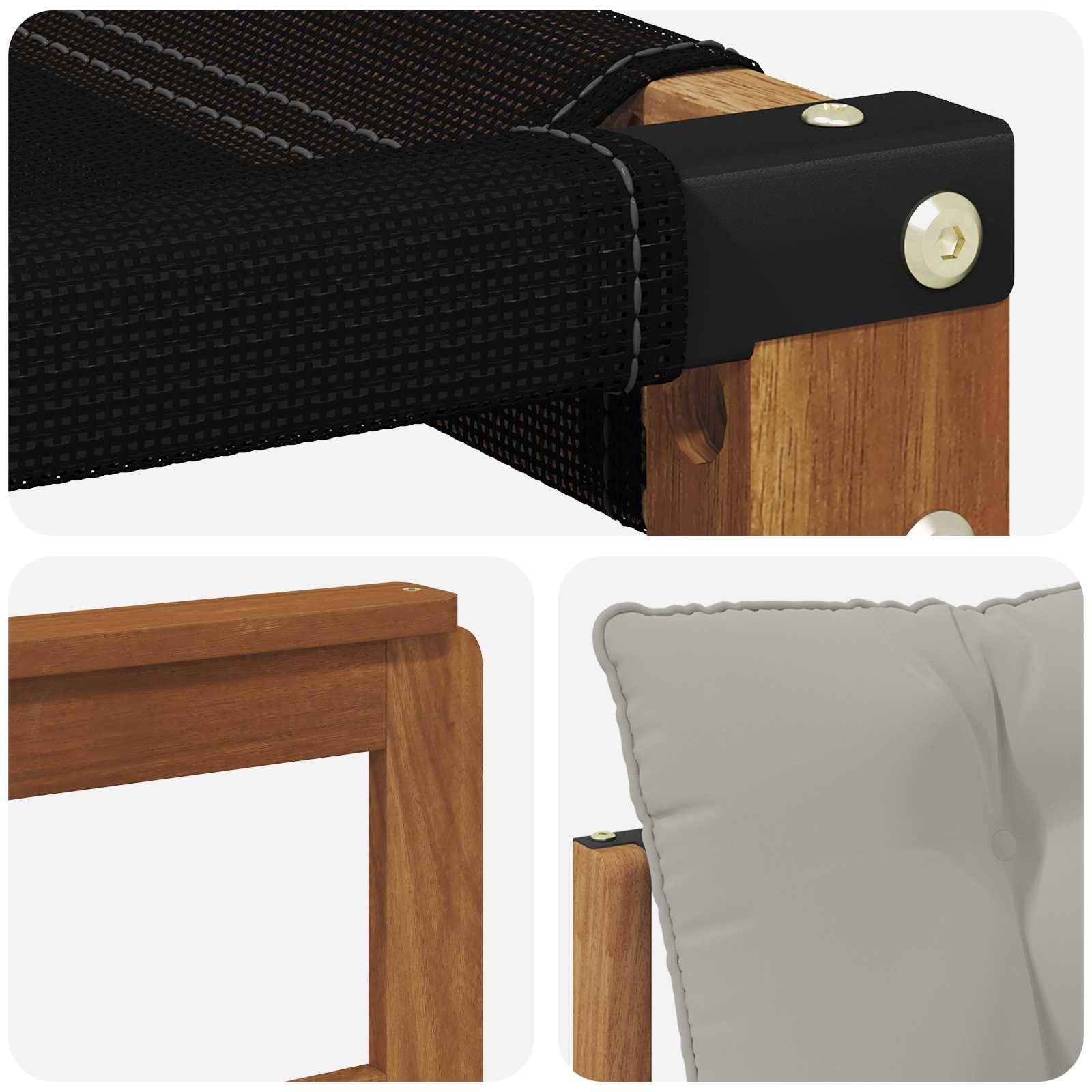 Zunanja garnitura za sedenje 5 pcs Naravna in svetlo siva - slika 7