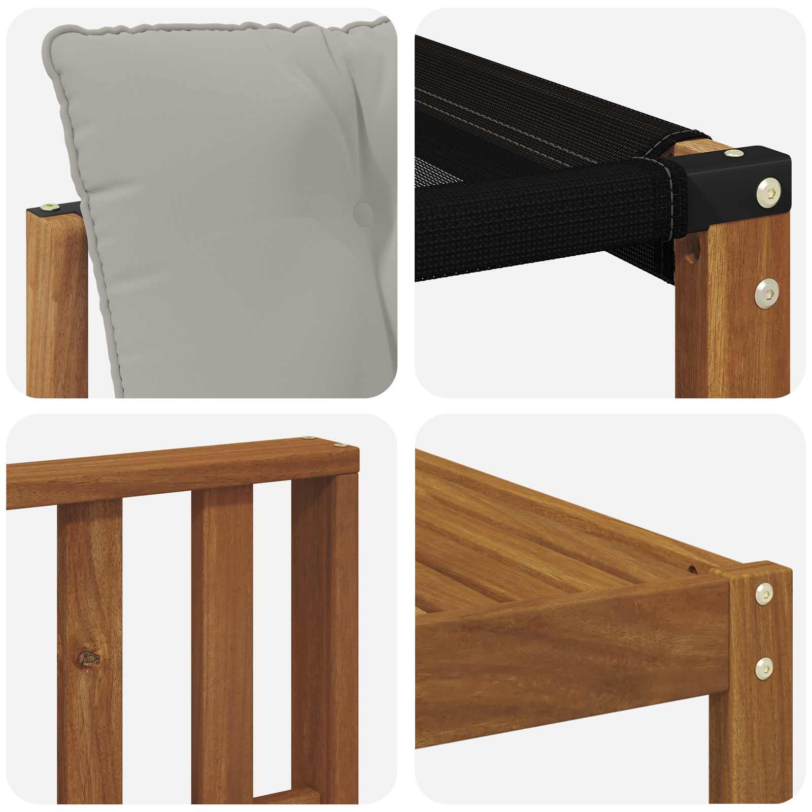 Zunanja garnitura za sedenje 6 pcs Naravna in svetlo siva - slika 9