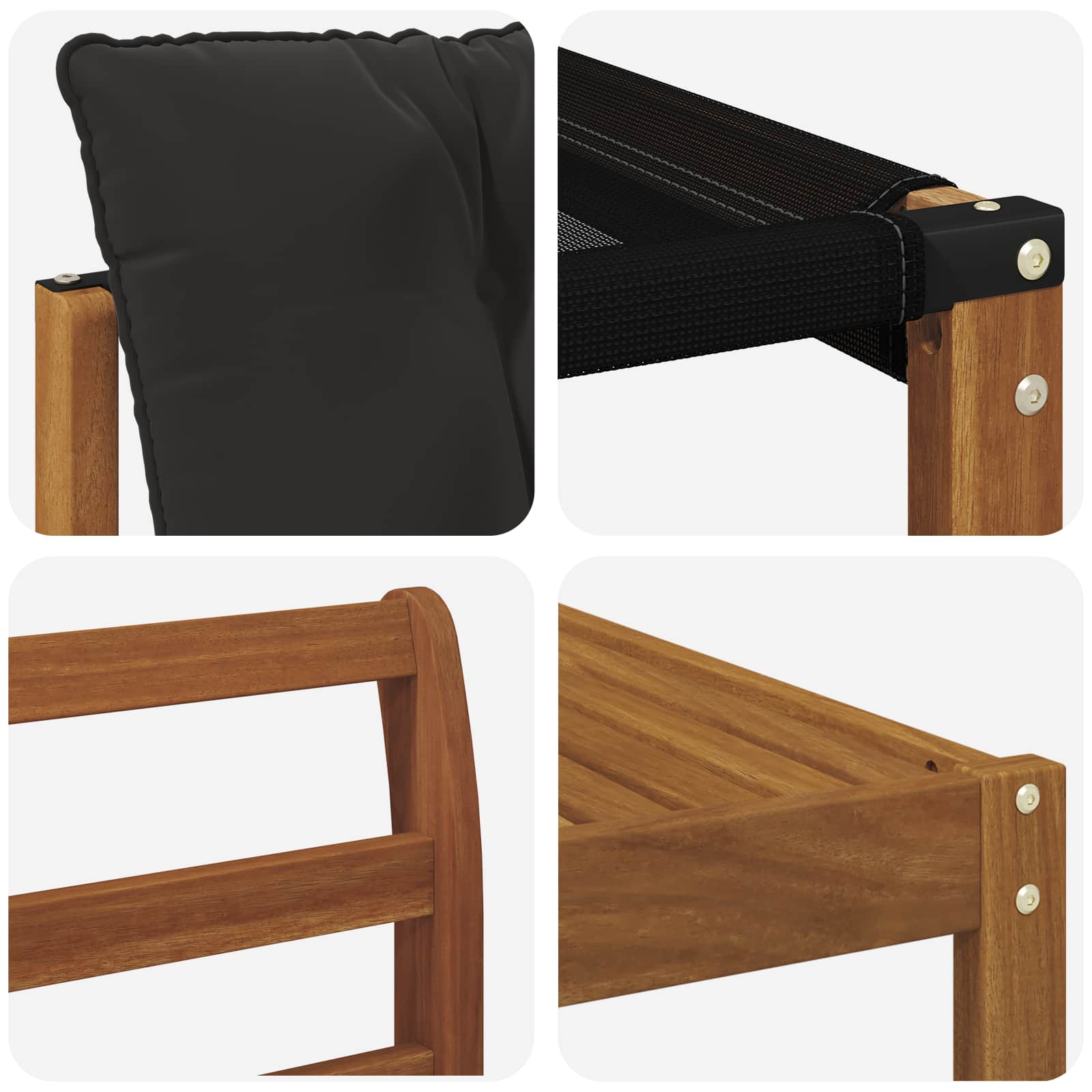 Zunanja garnitura za sedenje z blazino 5 pcs Naravna in črna - slika 9