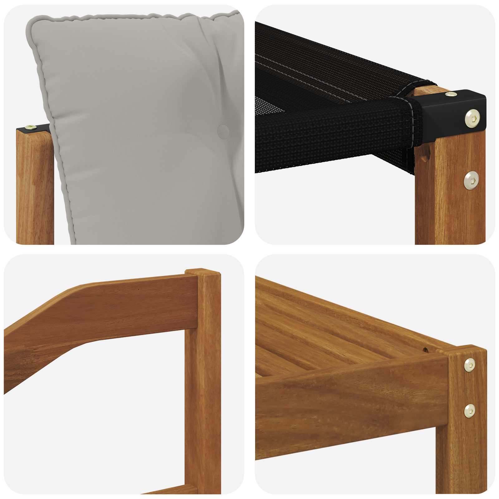 Zunanja garnitura za sedenje 5 pcs Naravna in svetlo siva - slika 9