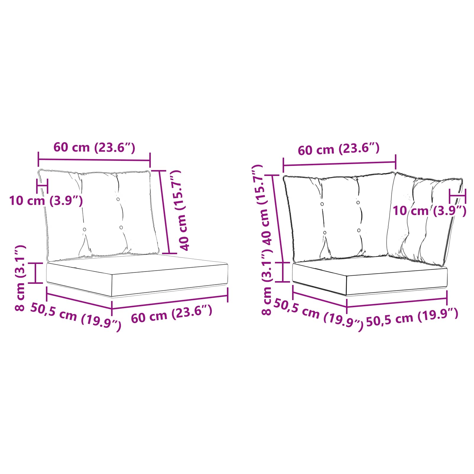 Zunanja garnitura za sedenje z blazino 5 pcs Naravna in bež - slika 10