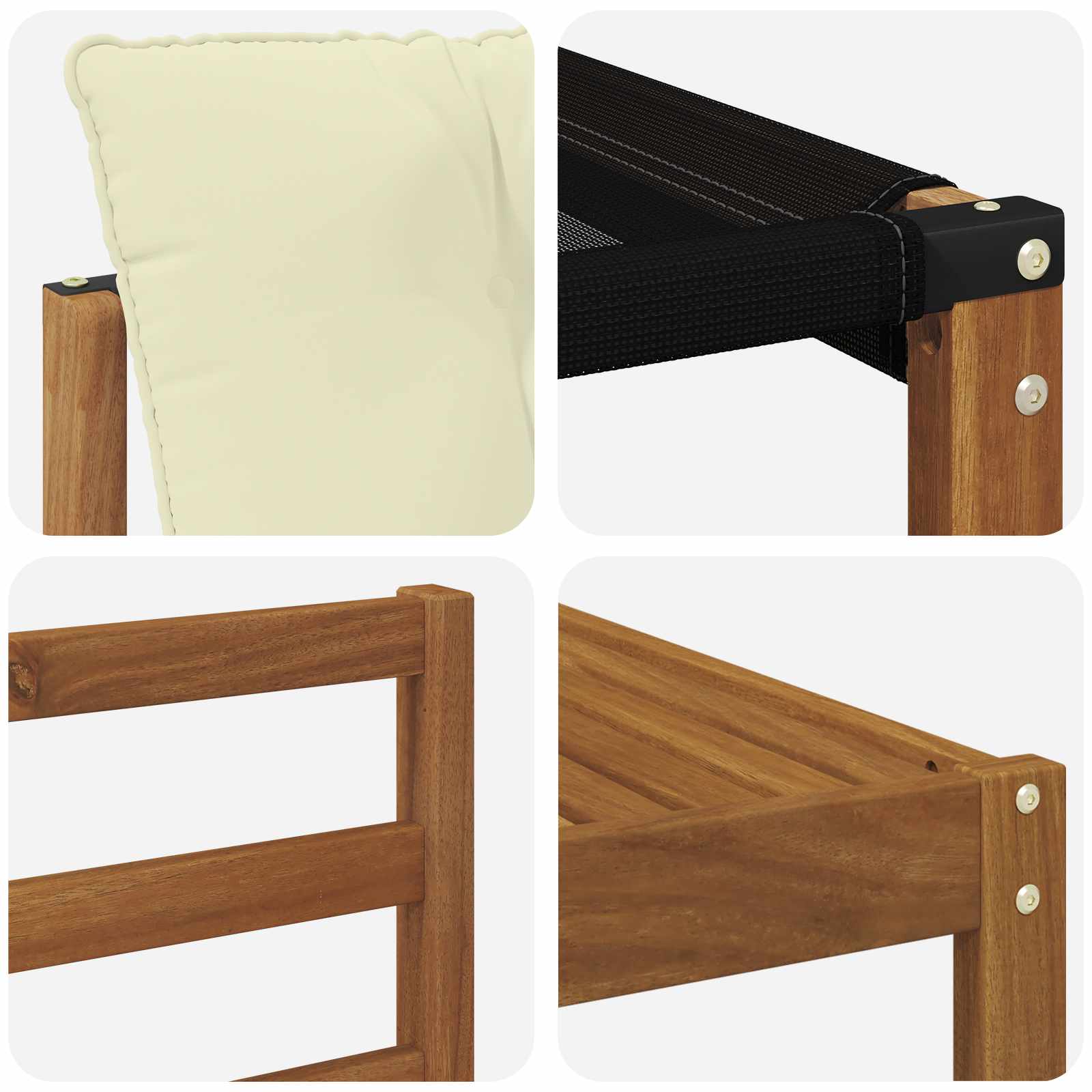 Zunanja garnitura za sedenje z blazino 6 pcs Naravna in smetana - slika 9