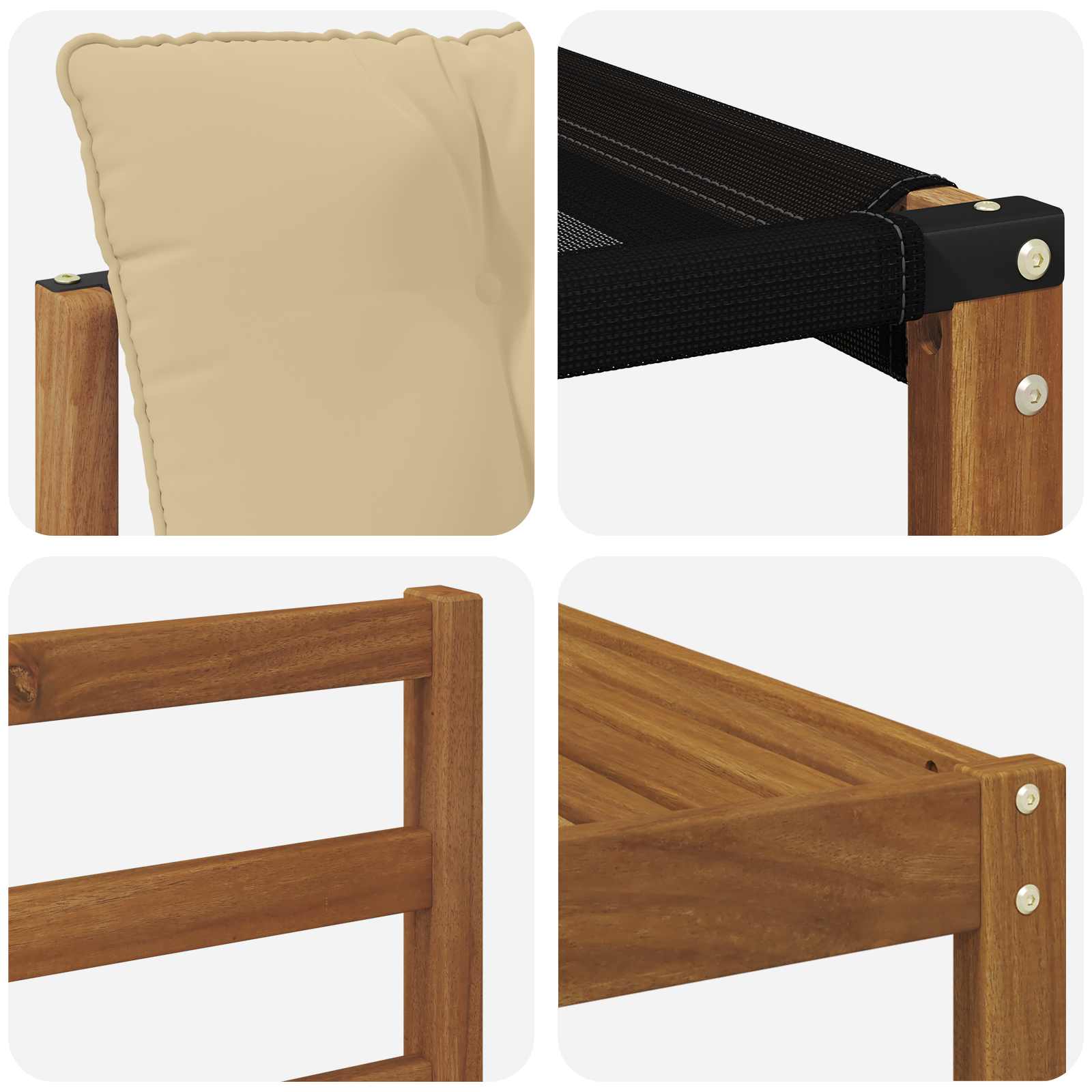 Zunanja garnitura za sedenje z blazino 6 pcs Naravna in bež - slika 9