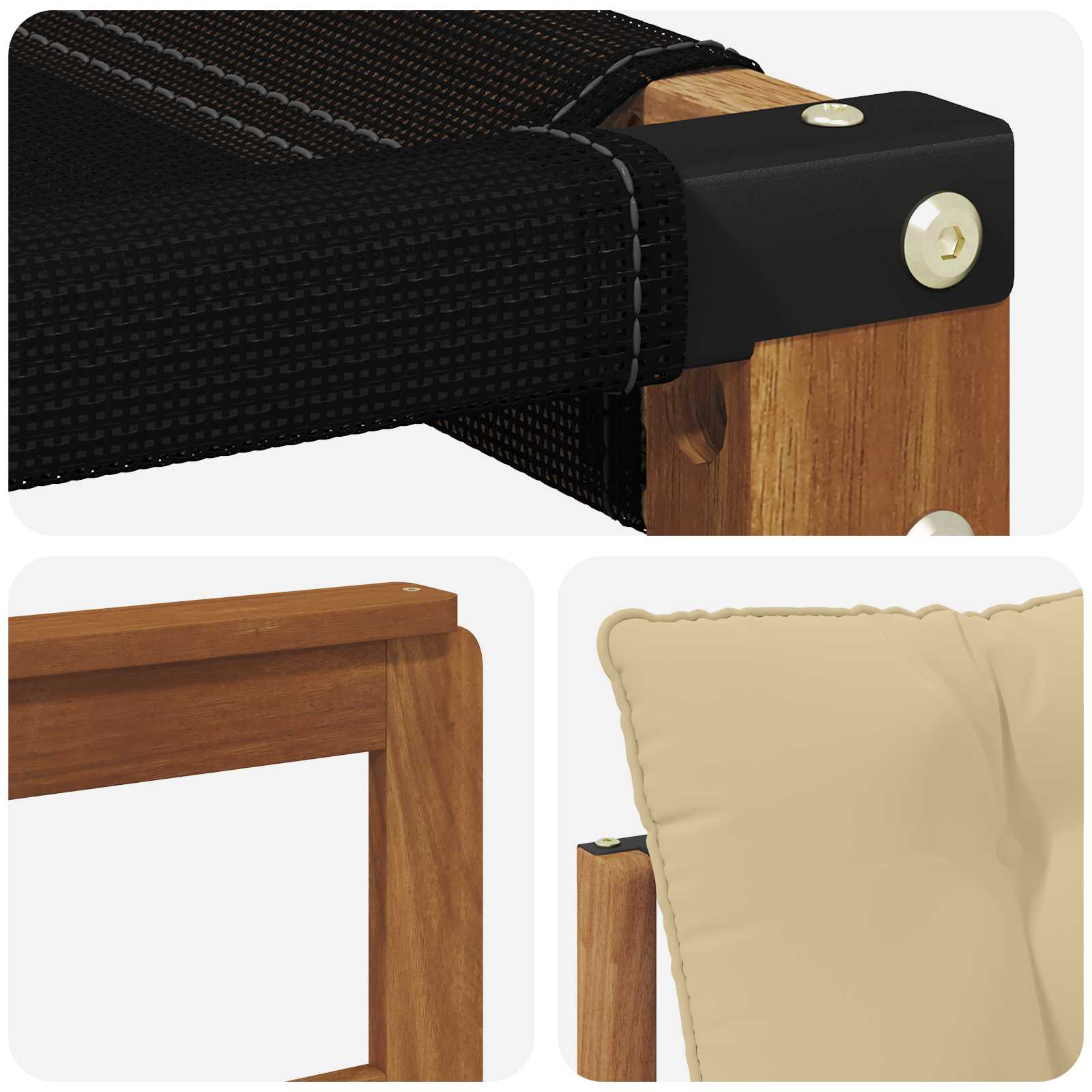 Zunanja garnitura za sedenje z blazino 6 pcs Naravna in bež - slika 7