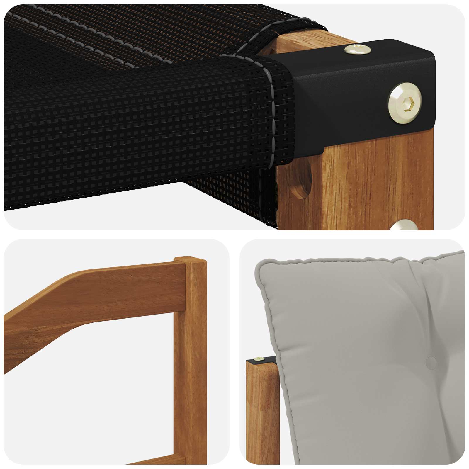 Zunanja garnitura za sedenje 6 pcs Naravna in svetlo siva - slika 7