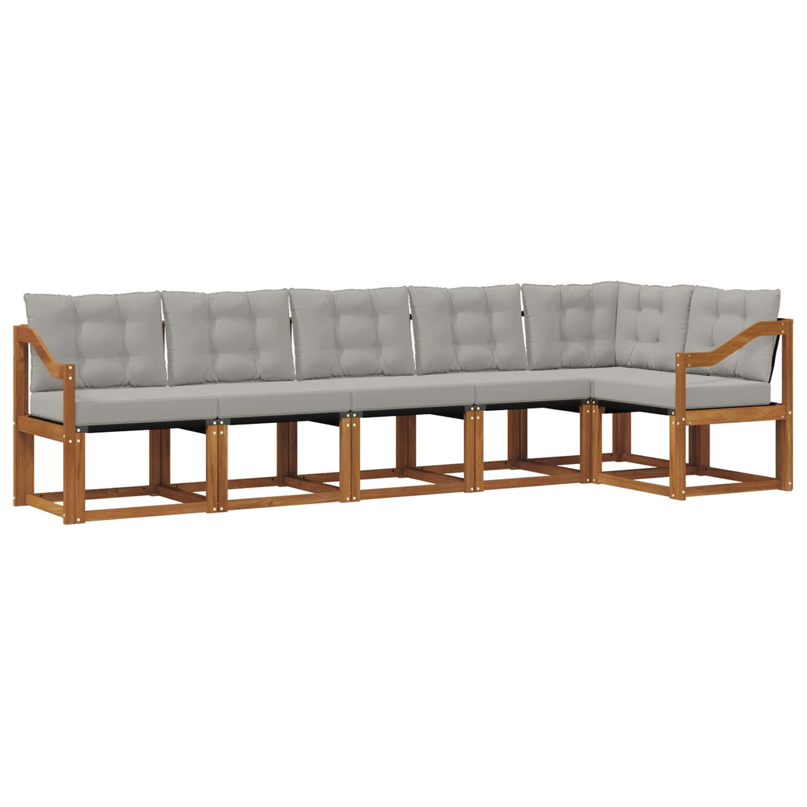 Zunanja garnitura za sedenje 6 pcs Naravna in svetlo siva - slika 2