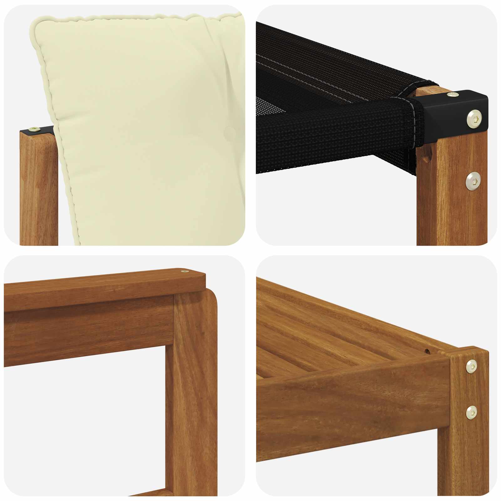 Zunanja garnitura za sedenje z blazino 7 pcs Naravna in smetana - slika 9